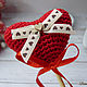 Decoration Decor Cake Topper, Flower Knitted Heart Red 22 cm. Toppers for bouquets. BarminaStudio (Marina)/Crochet (barmar). Online shopping on My Livemaster.  Фото №2