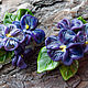 'Bouquet of violets ' brooch boutonniere, Brooches, St. Petersburg,  Фото №1