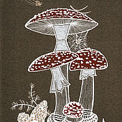 Картины и панно handmade. Livemaster - original item Picture: Red mushroom. graphics. Original. Handmade.