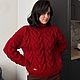 Jerseys: Red Sweater Jumper Female Hearts buy. Sweaters. Kardigan sviter - женский вязаный свитер кардиган оверсайз. My Livemaster. Фото №4