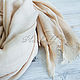 Beige knitted-linen blend base scarf. Scarves. Platkoffcom. My Livemaster. Фото №4