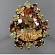 Ring with honey Citrine and Tourmalines, Rings, Moscow,  Фото №1