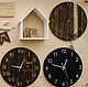 Часы для дома деревянные стиль лофт настенные коричневые. Часы классические. Древо Декор (Drevo-Decor). Интернет-магазин Ярмарка Мастеров.  Фото №2