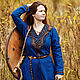 Medieval Fantasy Blue Linen Dress Lagertha, Cosplay costumes, St. Petersburg,  Фото №1