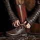  Ragnar's brown leather boots. Stylized shoes. Workshop Sokol. My Livemaster. Фото №4