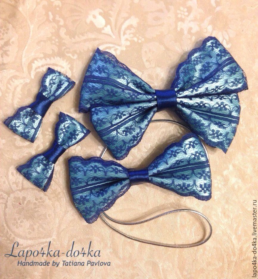Комплект бантиков на туфли и на повязке на голову – заказать на Ярмарке ...