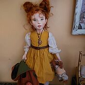 Интерьерная кукла "Девочка с овечкой"
