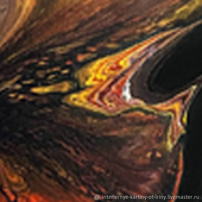 Интерьерная картина Абстракция на черном фоне цветок залитый акрилом в ...