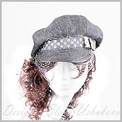 Аксессуары handmade. Livemaster - original item Women`s cap linen newsboy cap.. Handmade.