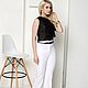 summer white pants, flared trousers, high-waisted pants