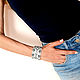 Order Women's Bracelet Snakeskin Cuff Wide with Buttons. Brave. Livemaster. . Cuff bracelet Фото №3