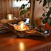 Светильник для дома из дерева настенный из коряги Лампа бра