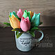 Bouquet of tulips in a mug Soap bouquet, Soap, St. Petersburg,  Фото №1