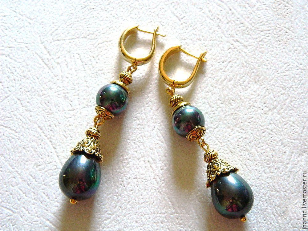 Earrings With Black Pearls Of Mallorca Online On Livemaster Earrings With Black Pearls Of Mallorca Design Jewelry Online Ping On