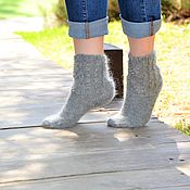 Аксессуары handmade. Livemaster - original item Socks: Openwork downy socks for women in gray. Handmade.