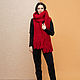 Red scarf with fringe. Scarves. SHAPAR - knitting clothes. My Livemaster. Фото №6