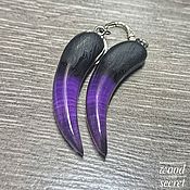 Украшения ручной работы. Ярмарка Мастеров - ручная работа Purple Fang Earrings. Handmade.