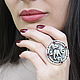 Ring series Ethnic Avant-garde with a garnet made of 925 HB0073 silver, Rings, Yerevan,  Фото №1