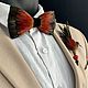 Bow tie and boutonniere set with rooster and pheasant feathers, Butterflies, Sochi,  Фото №1