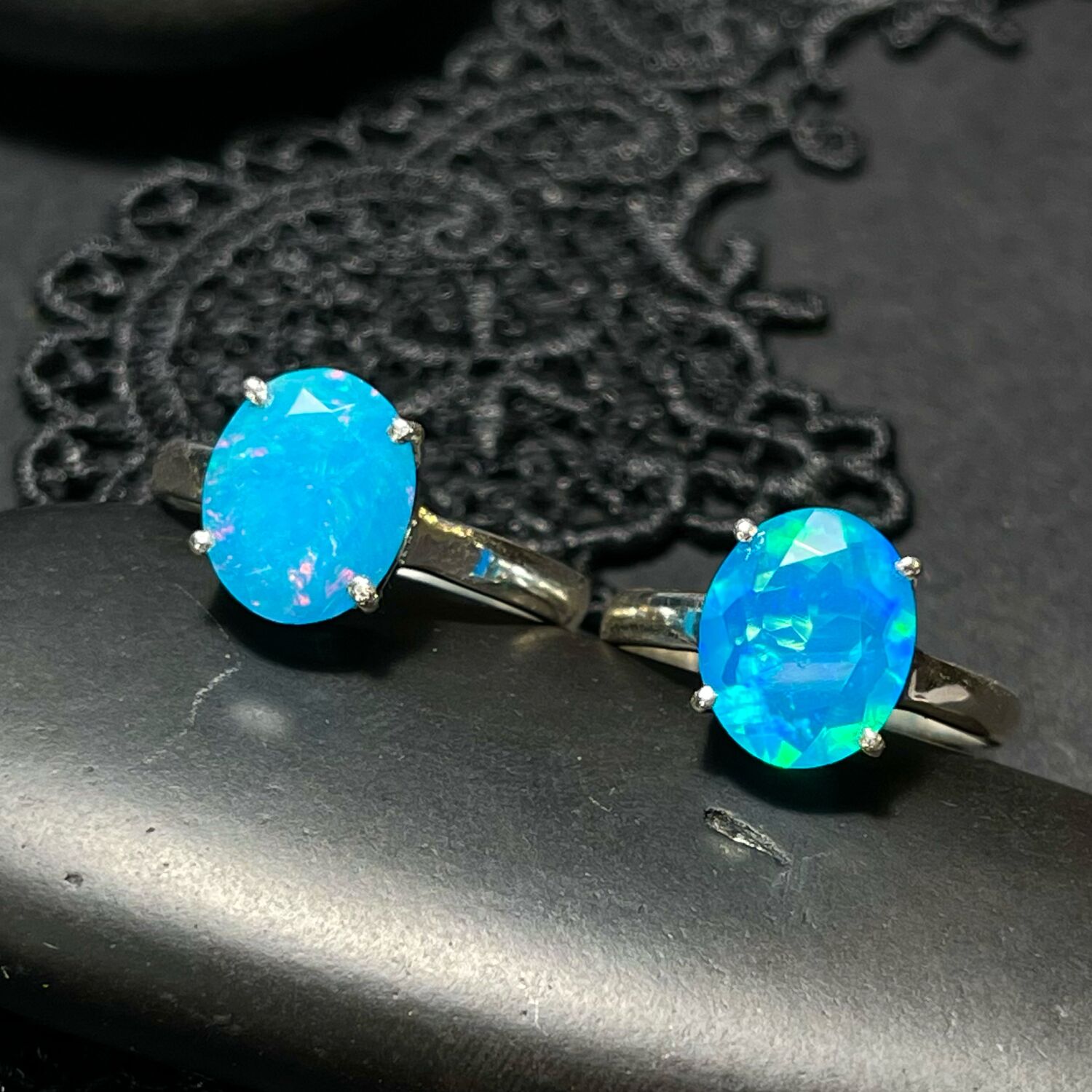 Кольца с Голубым Опалом Параиба купить в интернет-магазине Ярмарка ...