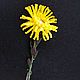 Брошь-игла, брошь из бисера "Мать-и-мачеха ". Брошь-игла. Ирина Пшеничных. Интернет-магазин Ярмарка Мастеров.  Фото №2