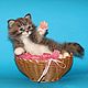 Order felted kitty'kitty'in the basket. Anna Petinati- Live toys handmade. Livemaster. . Felted Toy Фото №3