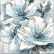 Картины и панно handmade. Livemaster - original item Anemones. Oil flowers on canvas/ 79h79 cm (external size). Handmade.