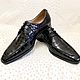 Derby men's, genuine crocodile leather, black color. Derby. SHOES&BAGS. My Livemaster. Фото №6