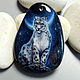  Snow Badger-miniature lacquer painting to order, Pendant, Moscow,  Фото №1