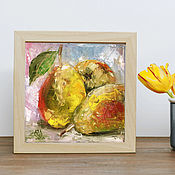 Картины и панно handmade. Livemaster - original item Pears, oil painting on canvas, still life with pears. Handmade.