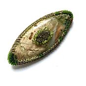 Украшения handmade. Livemaster - original item Brooch-pin: Green Island embroidery, applique. Handmade.