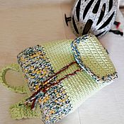 Сумки и аксессуары handmade. Livemaster - original item Youth fashion backpack soft lime color knitted from cotton.. Handmade.