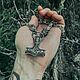 Thor's Hammer with wolves — a steel pendant on a powerful chain. Pendant. lakotastore. My Livemaster. Фото №6