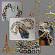 Strolling around Paris. Pendant on a chain – a lacquer miniature and a black cat. Pendant. lacquer miniature. My Livemaster. Фото №5