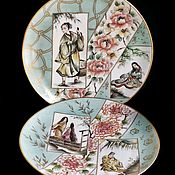 Винтаж: Пара тарелок Churchill керамических с настенными подвесами, Англия