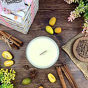 Сувениры и подарки handmade. Livemaster - original item Aromatic candle (100% soy wax) Lemon date and cinnamon. Handmade.