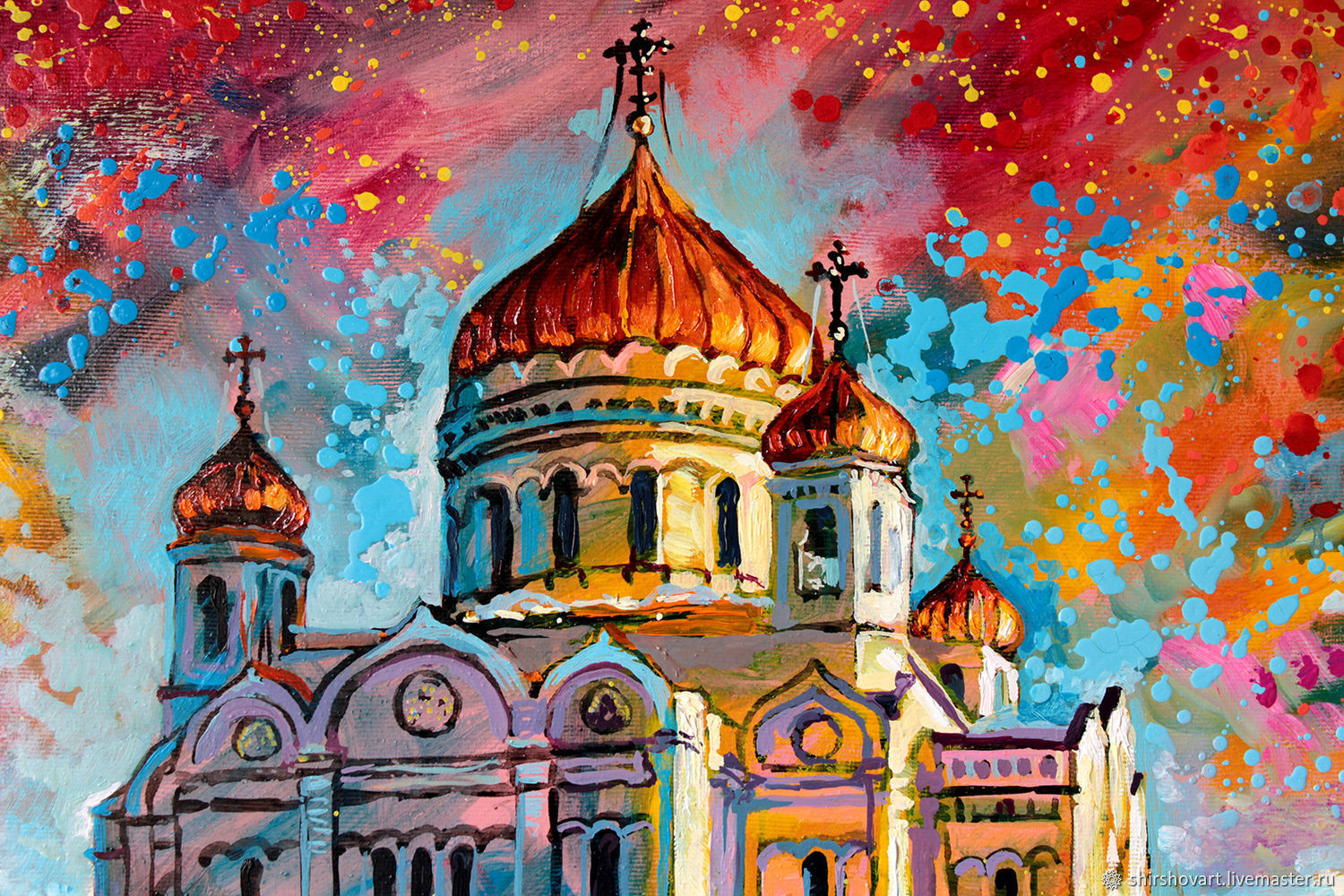 Картина Москвы собор Христа Спасителя