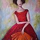 Picture of a girl in a red dress 50*70 cm. Pictures. Ermolaeva Olesya. Online shopping on My Livemaster.  Фото №2