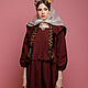 Order Cotton dress with ruffles in wine color. ivavavilonskaya. Livemaster. . Dresses Фото №3