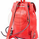 Small backpack leather jolie red. Backpacks. Russian leather Guild. My Livemaster. Фото №5