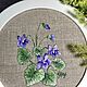 Embroidery with a smooth 'Violets'. Pictures. Irina  Art embroidery. Online shopping on My Livemaster.  Фото №2