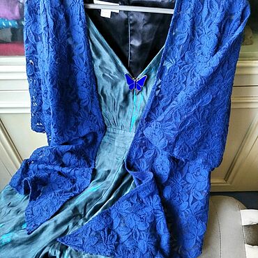 Винтаж ручной работы. Ярмарка Мастеров - ручная работа Винтаж: Накидка.Топ.Lace collection! 44-46.Небо в сапфирах! USA!. Handmade.