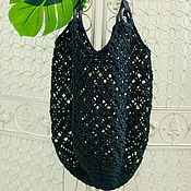 Сумки и аксессуары handmade. Livemaster - original item shopper: Black openwork bag. Handmade.