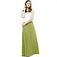 Olive long skirt made of 100% linen. Skirts. etnoart. Online shopping on My Livemaster.  Фото №2