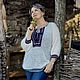 Вязанная , модная блуза в стиле  Boho-chic " Folk Блюз". Блузки. Наталья  Пуховая Мастерская (puhovyiy-master). Ярмарка Мастеров.  Фото №6