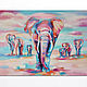 Oil painting with elephants 'In the clouds' 60/80 cm, Pictures, Sochi,  Фото №1