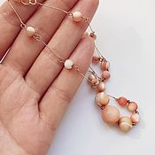Винтаж ручной работы. Ярмарка Мастеров - ручная работа Vintage necklaces: Beads, pink mother of pearl. Handmade.