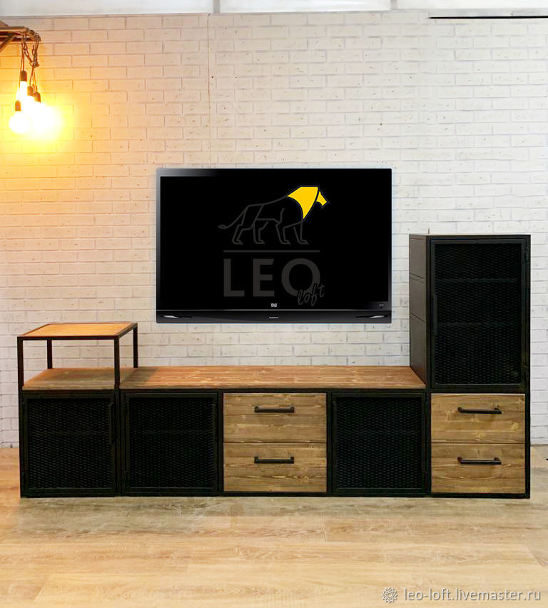 ТВ тумба в стиле лофт на заказ LF-780 – заказать на Ярмарке Мастеров ...