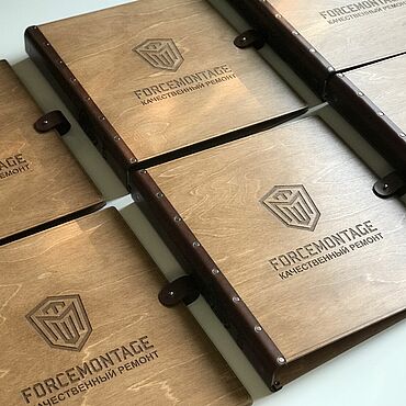 Канцелярские товары ручной работы. Ярмарка Мастеров - ручная работа Папки из дерева с любым логотипом. Handmade.