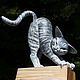 Figure 'Vaska the CAT', a papier-mache grey cat figurine, Figurines, Moscow,  Фото №1